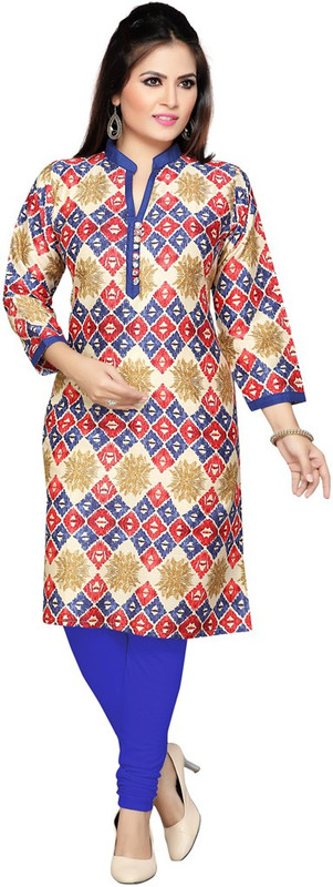 Blue Melon Festive & Party Printed Women Kurti(Blue)