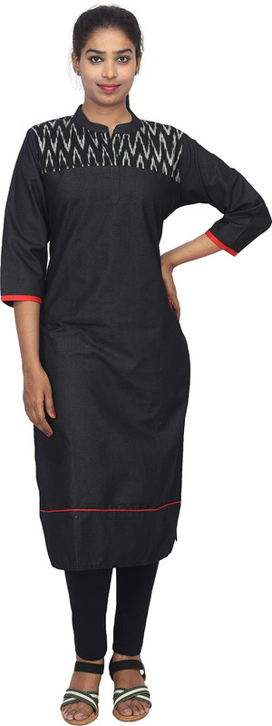 CHAPTER21 Formal Ikat Women Kurti(Black, Grey)