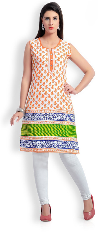 Zola Casual Paisley Women Kurti(Orange)