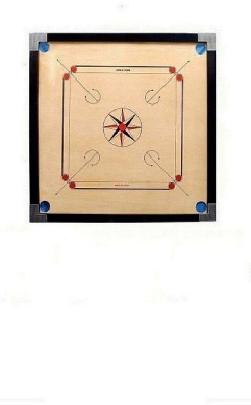 Ishu Sports 2 INCH BORDER FULL SIZE(32' IN) WITHC COINS,POWDER AND STRIKER 81.04 cm Carrom Board(Multicolor)