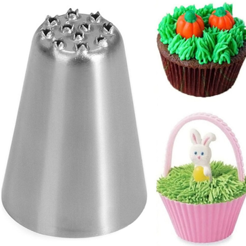 MashUp Grass B Stainless Steel Leaf Icing Nozzle(Silver Pack of 1)