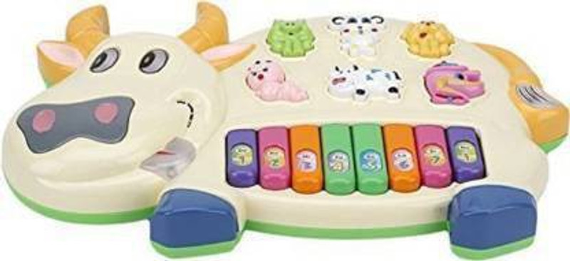 TUKAMCHA Cow Musical Piano with 3 Modes Animal Sounds(Multicolor)