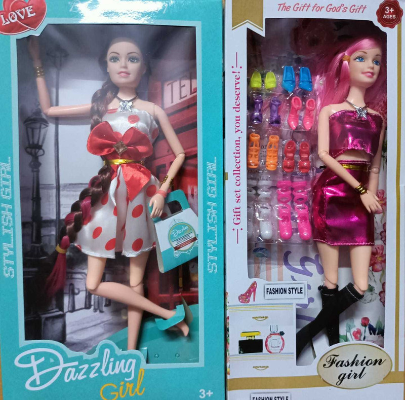 Cri8Hub Kids Girls Fashion Kids Doll Set with Fordable Hand and Leg Shoe Doll Girl Doll Baby Fashion Doll with Shoes & Fashion Accessories Kit Doll House with Doll Accessories.(Multicolor)