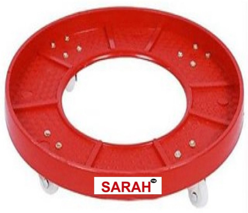 Sarah Plastic Heavy Duty Universal LPG Gas Cylinder Tray / Gas Cylinder Trolley(Red)