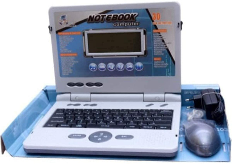 Kmc kidoz Educational Notebook Computer with 30 Activities & Games Kid's Laptop - Kids 30 Activity Laptop Learning Machine Laptop with Mouse - Educational Toy Laptop for Kids, Play and Learn English Word Letter Logic Math Calculation Memory Game (Multicolor)(Multicolor)