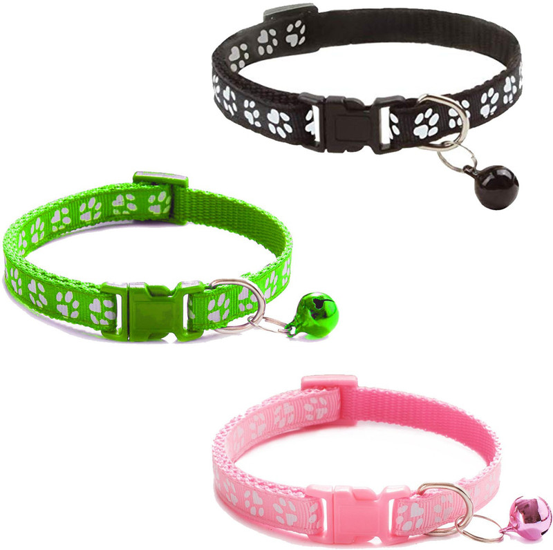 Litvibes Cat Collar 3pc Printed Nylon For also Rabbit ,Mix color 10mm Cat Everyday Collar(Small, Multi)