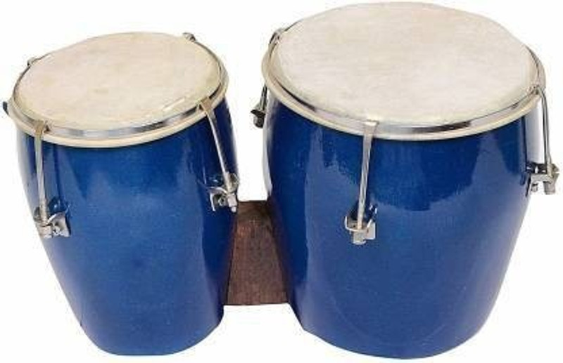 AMROHA ENTERPRISES Bongo Blue Shiny airbrush polish Mango wood Wooden Bongo54 Wooden Bongo(18 cm, 15 cm)