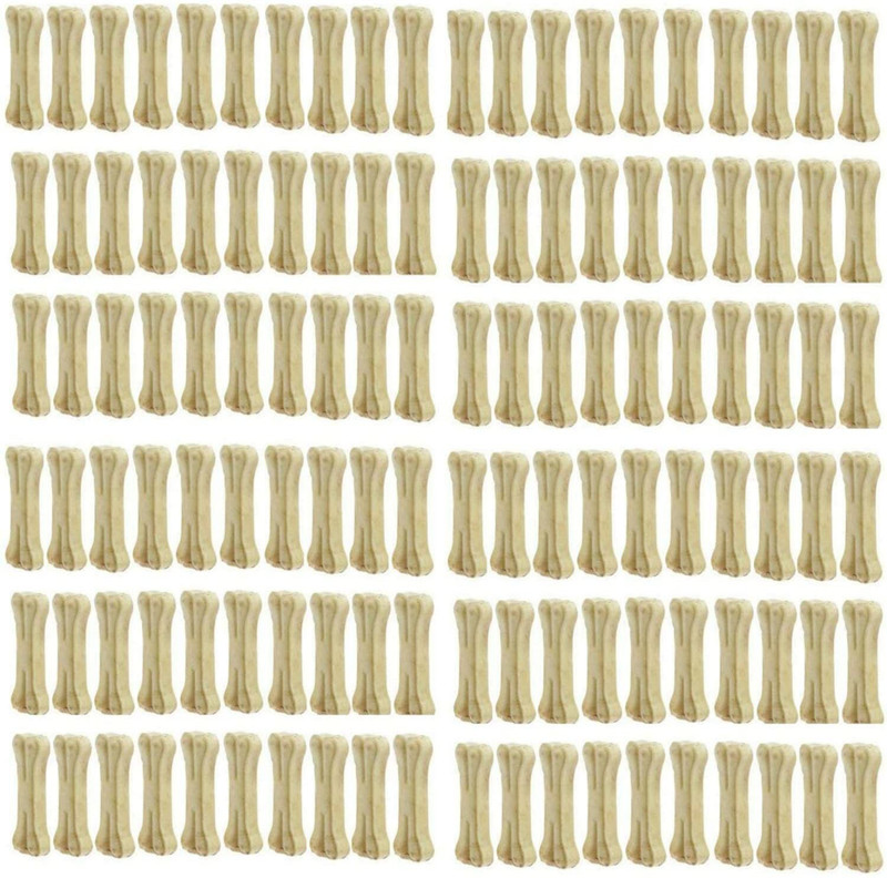 MS PET HOUSE Rawhide Dog Chew Bone 3 Inches (Pack of 30 Bones) Dog Treat. Beef Dog Chew(27 g, Pack of 30)