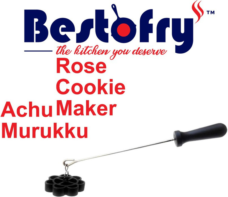 Bestofry - the kitchen you deserve Non-Stick Rose Cookie / Achu Murukku Maker 0.1 kg Roaster(Black)