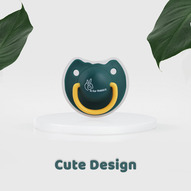 R for Rabbit BPA Free Orthodontic Soft Silicone Soother/ Pacifier for Babies, Medium 6 Months+, Green Soother(Green)