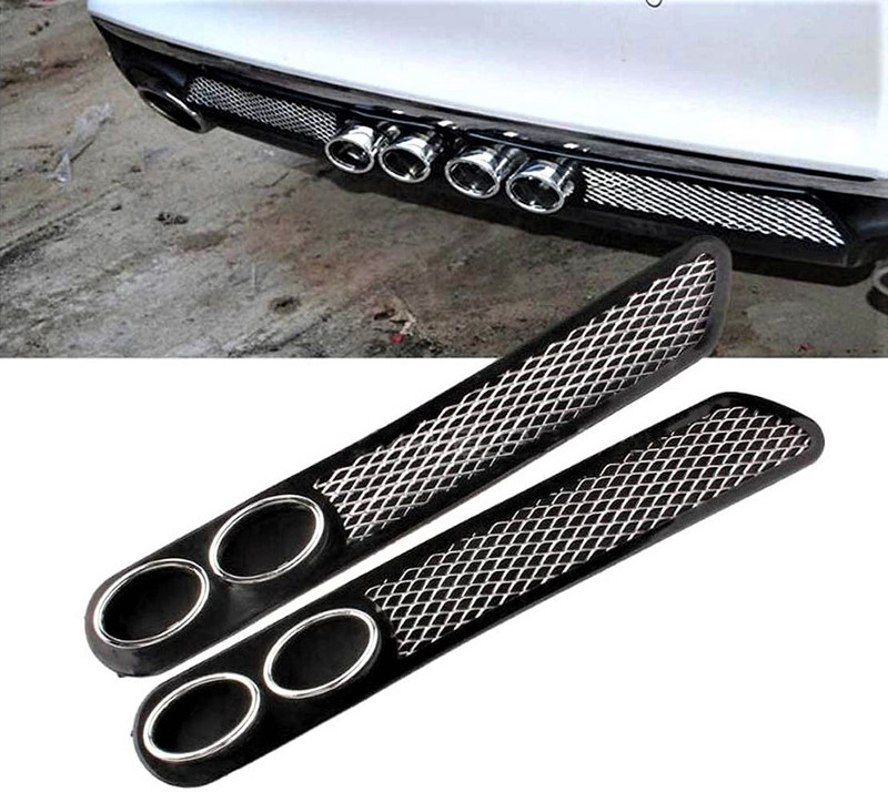 EliteAuto Premium Universal Car Rear Dual Tip Bumper Lip Diffuser Car Back Bumper Spoiler Lip Splitter Chrome for All Cars Universal Car Beading Roll For Bumper, Grill and Garnish Cover, Door, Trunk, Hood, Window Sill(5 m)