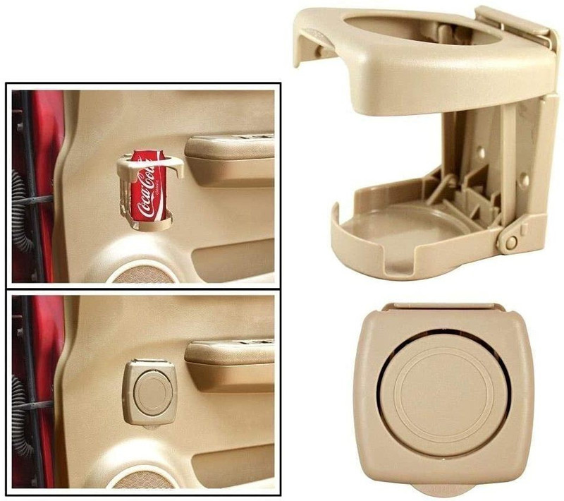 carfrill Car Cup Holder, Car Seat Seam Wedge Cup Holder, Cell Phone Holder, Food Drink Bottle Mount Stand, Car Valet Storage Organizer Multifunction for Maruti Suzuki Celerio (Beige) Car Bottle Holder(Plastic)