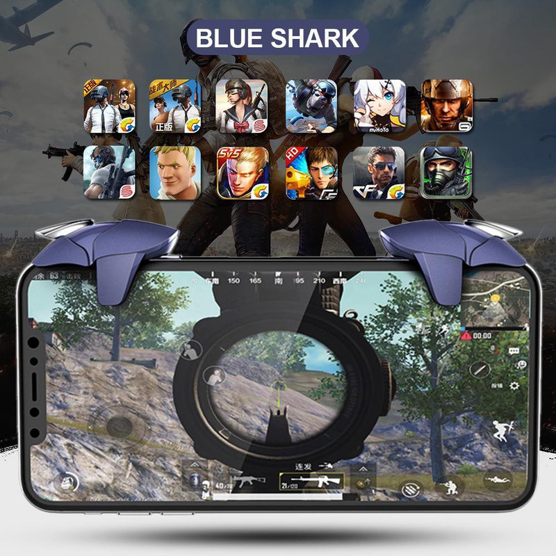 Ancestors PUBG Shark Trigger Mobile Gaming Controller Button Enhances Shooting and Focus Abilities for Pubg Free Fire and All Other Mobile Shooting Games  Gaming Accessory Kit(Blue, For Android, iOS)