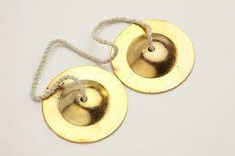 MAGA MART Golden Color Manjeera Pooja Bell Kartal M.M Kartal Instrument