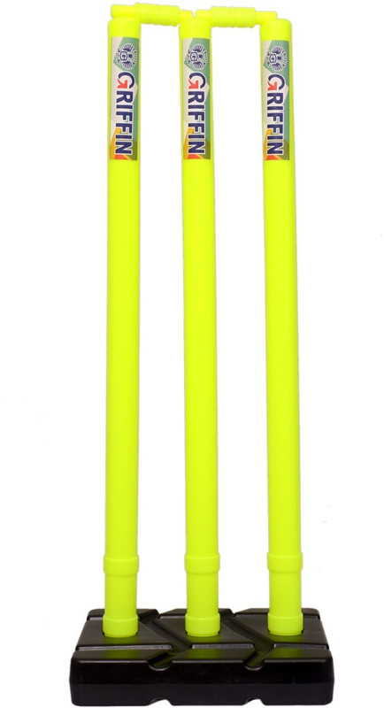 GRIFFIN Cricket Plastic Stumps Set 80cm Wicket Set of 1 Hard Plastic Wicket Full Size(Yellow)