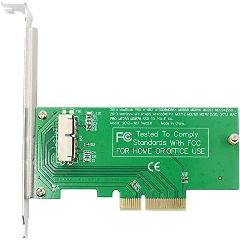 Etzin SSD to PCI-E 4X Adapter Compatible with MacBook Air 2013 2014 2015 2016 2017 Pro A1465 A1466 A1502 A1398 MD712 4 inch PCI-E 4XADAPTER(For PCI-E 4X ADAPTER, Green)