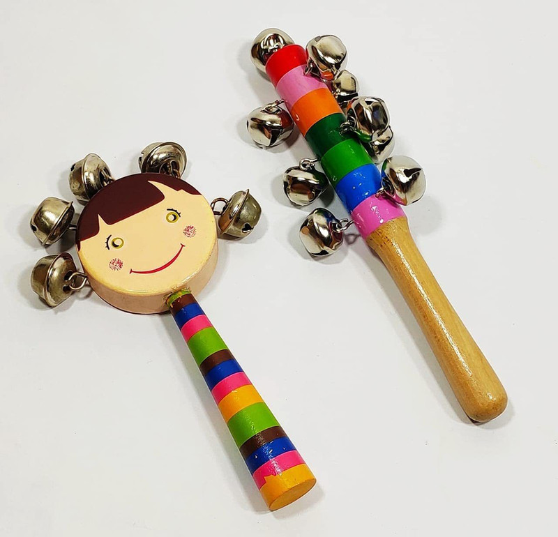 crafthub Wooden Non Toxic Colourful Rattle Toys for New Born Baby, Musical Infant Toy, / Dugi Dugi Rattle Sweet Cuddle Infant of JhunJhuna / lakdi ka jhunjhuna(Multicolor)