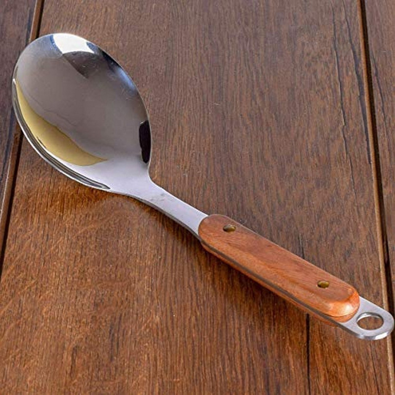 Dhruv Mart Rice Paddle Scoop Spoon, 304 Stainless Steel Rice Spoon Rainbow Red Multipurpose Serving Spoon Kitchen Food Separating Spoon Soup Spoon with Matt Polish, Dishwasher Safe (Rice Spoon) Stainless Steel Serving Spoon(Pack of 1)