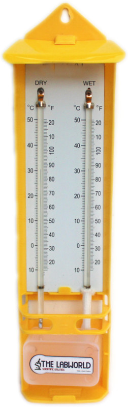 THE LABWORLD Labworld wet and dry bulb Export Zeal Type thermometer hygrometer humidity meter instrument wall mounted for home,workspace and Godawn,28 cm long Thermometer with Fork Kitchen Thermometer