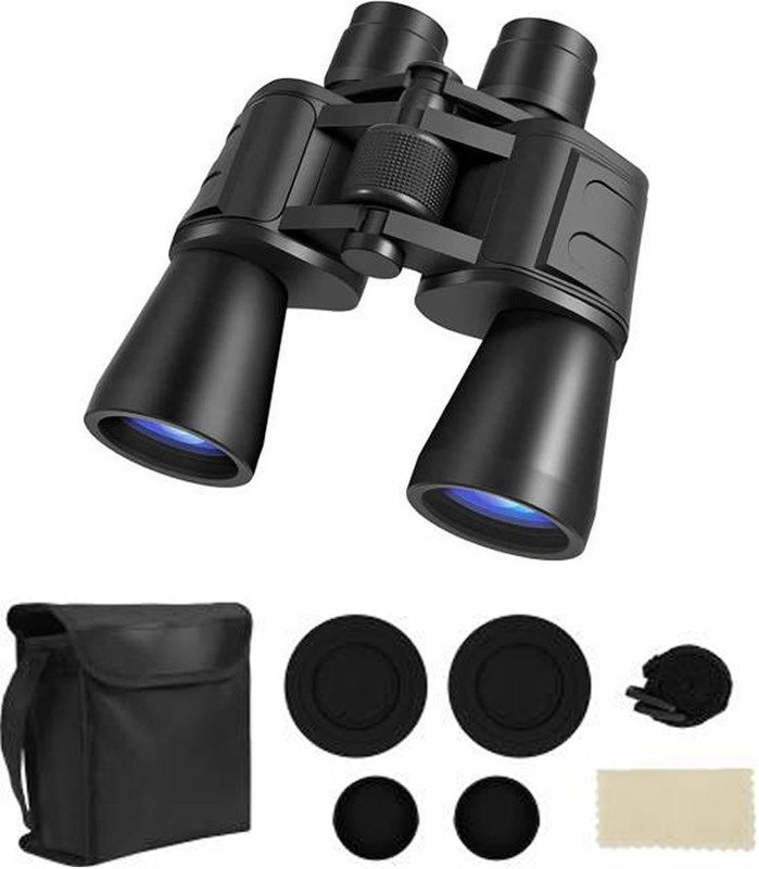 SellRider Imported Long Range Military Professional 20 X 50 HD Binoculars 20 X Zoom Folding Powerful Lens Binocular Telescope With Bag Outdoor Binoculars For Long Distance,bird watching,wildlife For Adults Case and Strap (168FT at 1000YDS) Binoculars(50 mm , Black)
