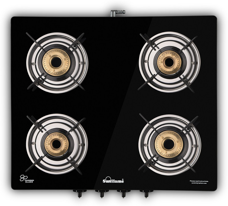 Compare Sunflame GT REGAL 4B BK Stainless Steel Manual Gas Stove (4 Burners) Price in India