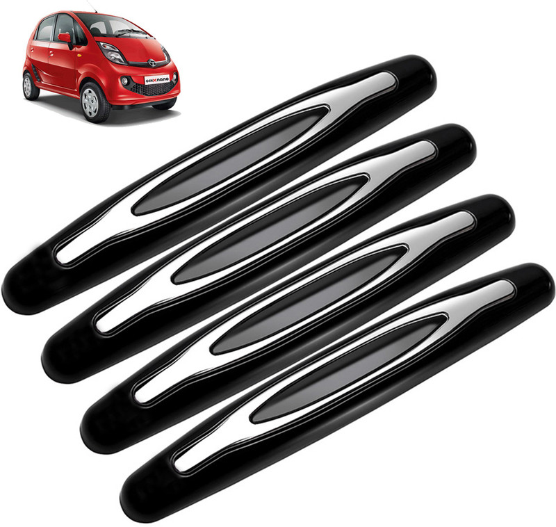 Pistevo Polypropylene, Polyresin Car Door Guard(Black, Silver, Pack of 4, Tata, Nano)