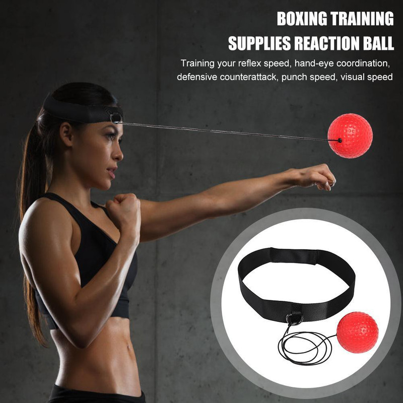 LOVOCAL Ball Reflex Speed Training with Headband Boxing Hand Eye Coordination Speed Striking Pad(Red, Black)