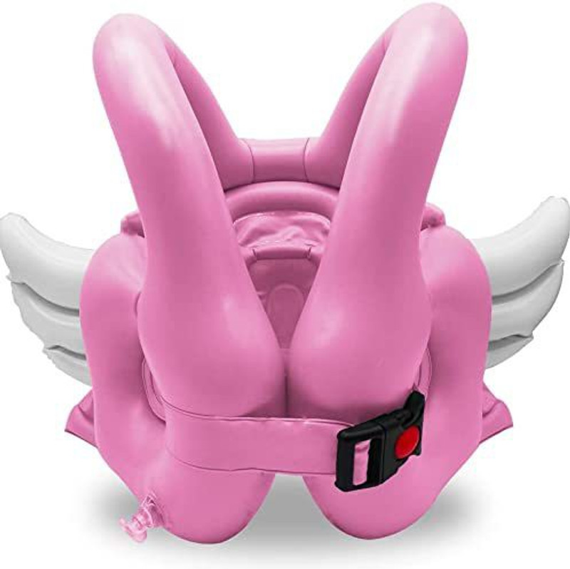 Breewell Angel Swim Vest Portable Inflatable Jackets Pool Floats Swimming Ring with Adjustable Safety Buckle Double Surround Air Bag | Multi Color | L Size | 1 PC Swim Floatation Belt