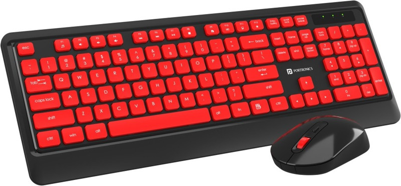 Portronics POR 2113 Wireless Standard Laptop Keyboard Compatible with Desktop, Laptop, Mac Easy to Use,Plug and Play,Quick, Comfy Durable body(Grey, Orange)