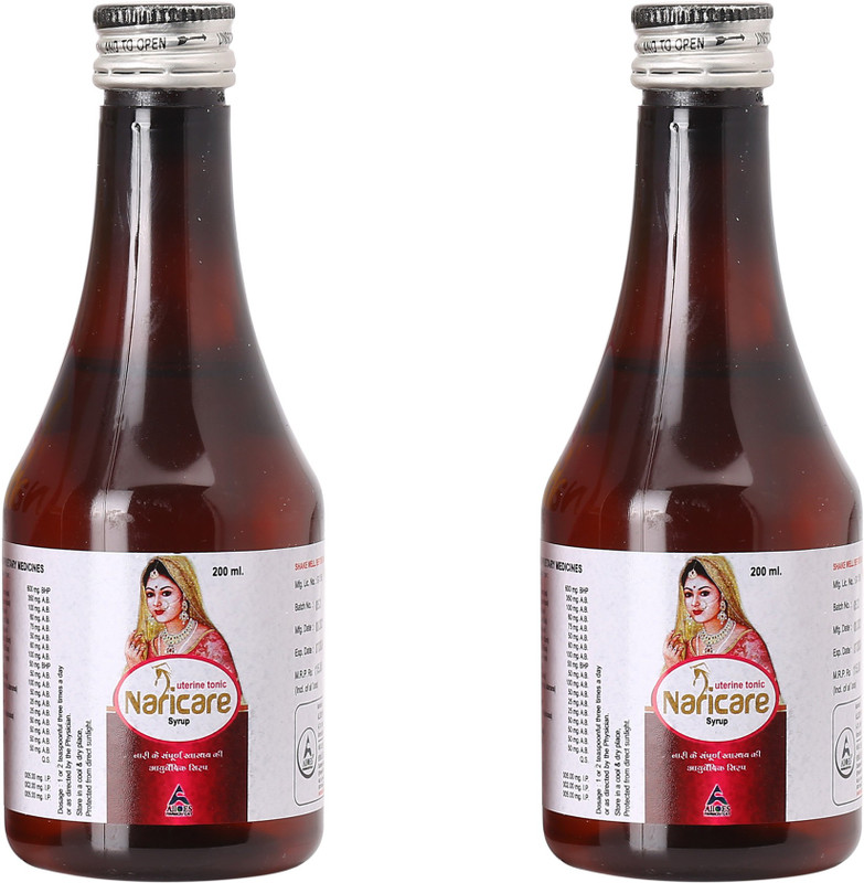 Alloes Pharmaceuticals Nari Care Women Uterine Tonic Syrup, All Natural Liquid Formula That Promotes Uterine Health(Pack of 2, 400 ml)