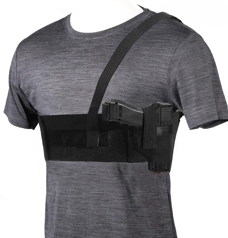 GunAlly Shoulder or Waistband Holster Universal Revolver,Pistol Cover Pistol/Gun Cover Free Size(Black)