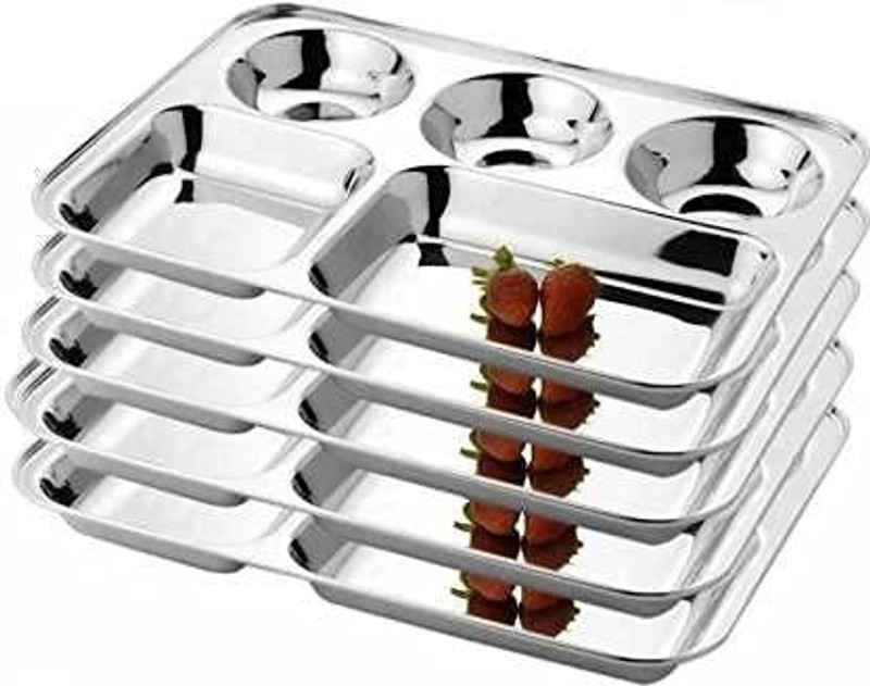 JPShub STL-5-partition-plate Dinner Plate(Pack of 5)