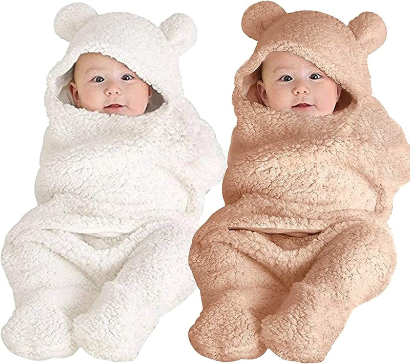 BRANDONN Solid Crib Wearable Blanket for  Mild Winter(Microfiber, White, Camel)