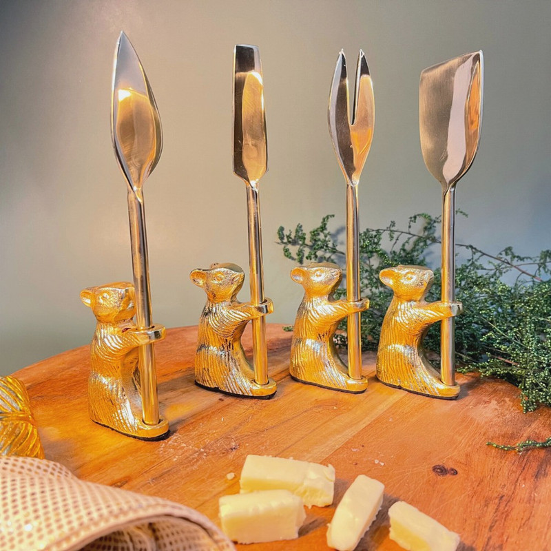 casagold Cheese Knife | Cheese Mouse - Set of 4 Steel Cutlery Set(Pack of 4)