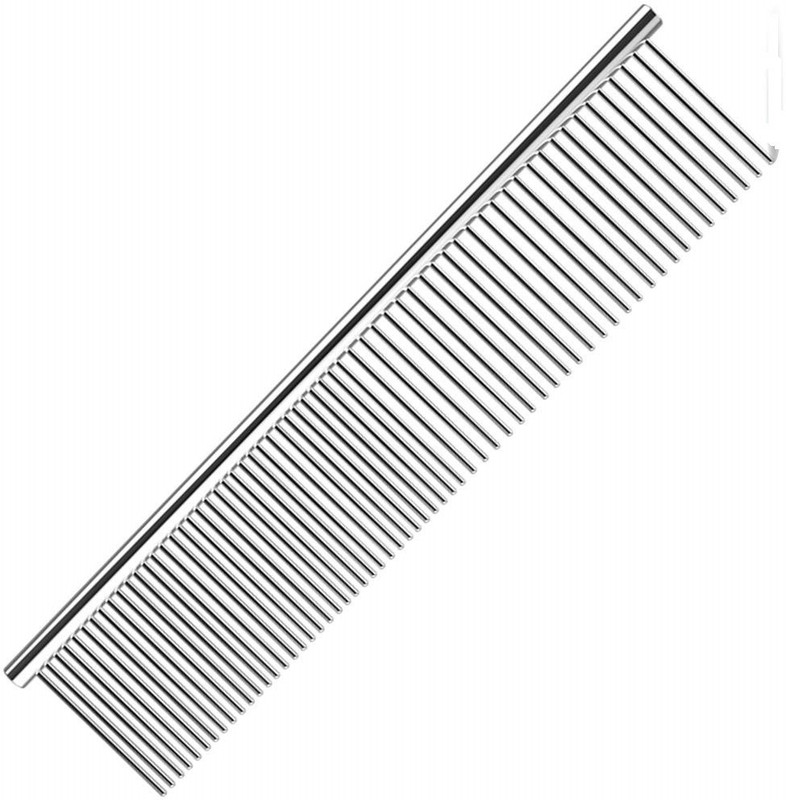 AlexVyan Alexvyan Stainless Steel Grooming Comb for Fur Dogs & Cat and Puppies Pet and Human Also- Narrow & Wide Tooth-- Small Rakes for Dog & Cat, Rabbit, Horse, Pony Rakes for  Dog & Cat, Rabbit, Horse, Pony