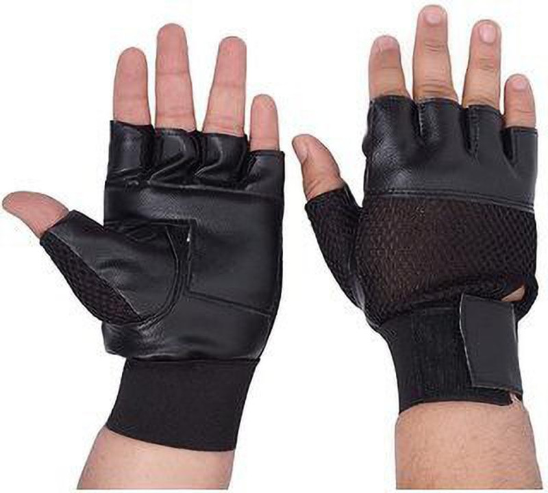 sh sports S D Sports GYM gloves (Black, pack of 2) Gym & Fitness Gloves(Black)