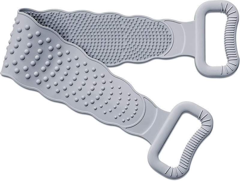 ICECLOUD Bath Body Brush, Exfoliating Long Silicone Body Back Scrubber, Easy to Clean, Eco Friendly, Long Lasting