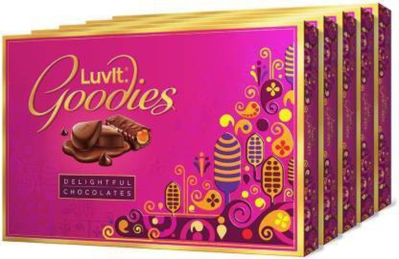 LuvIt Goodies Chocolates Assorted Gift Pack | Diwali Chocolate Gift Set | Best Gift Box Bars(5 x 150.6 g)