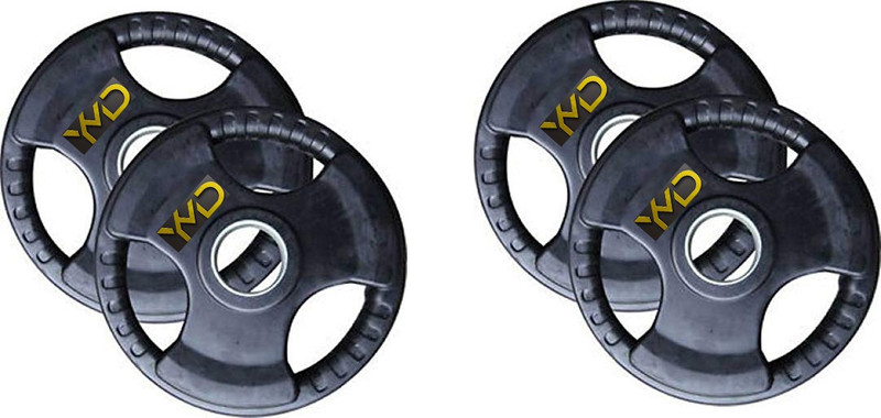 YMD Professional Metal Integrated Olympic Rubber Weight Plates 20Kgx2Pcs - 50 mm Hole Black Weight Plate(40 kg)