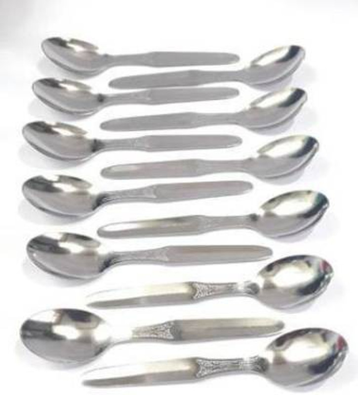 P L Trades Stainless Steel Dinner Spoon/Table Spoon Set Length 16.6cm (Medium, Set of 12) Stainless Steel Table Spoon Set(Pack of 12)