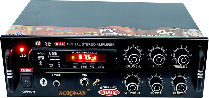 KAXTANG DJ official 1002BT Full Black Digital Stereo With BT/ USB/ SD-Card /FM /AUX 5000 W AV Power Amplifier(Black)