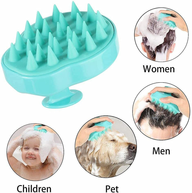Denmyra Hair Scalp Shampoo Brush, Hair Washing Brush Silicone Head Shampoo Scalp Shower