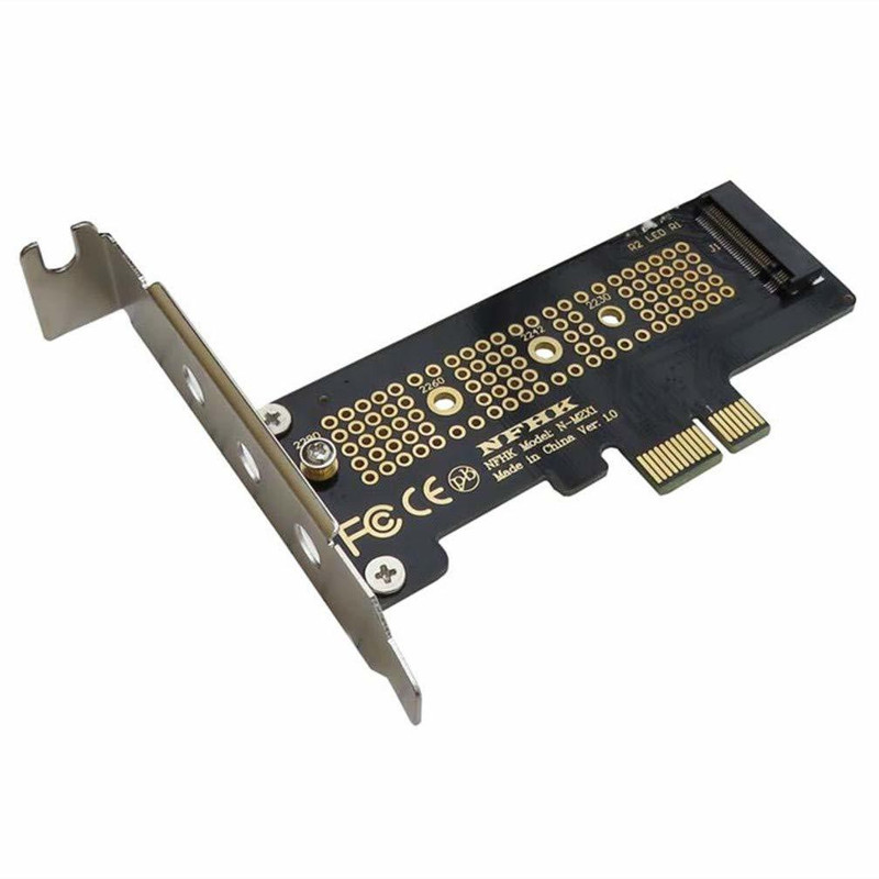 Etzin New NVMe PCIe M.2 NGFF SSD Card to PCIe x1 Adapter Card PCIe x1 to M.2 Card with Bracket 3 inch M.2 NGFF SSD Card to PCIe(For New NVMe PCIe M.2 NGFF SSD Card, Black)