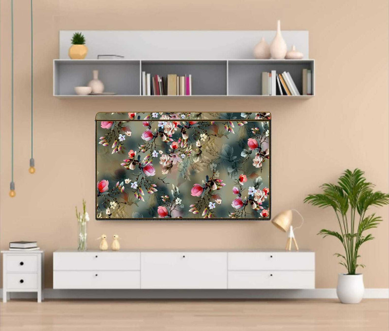 Cresset tv cover 55 inch for 55 inch Computer Monitor, TV, LCD Monitor  - ED-55-Grey-Pink-FL-P1(Grey, Pink)