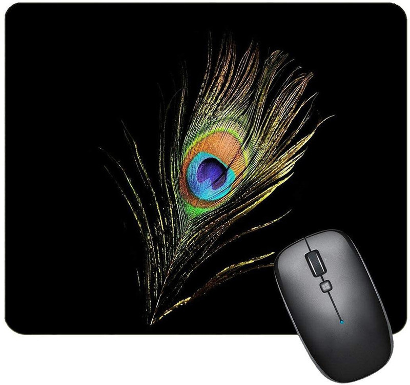 ZORI ™ Peacock Feather Gaming Mouse Pad for Computer Laptop PC, Work from Home Non Slip Base Mousepad(Multicolor)