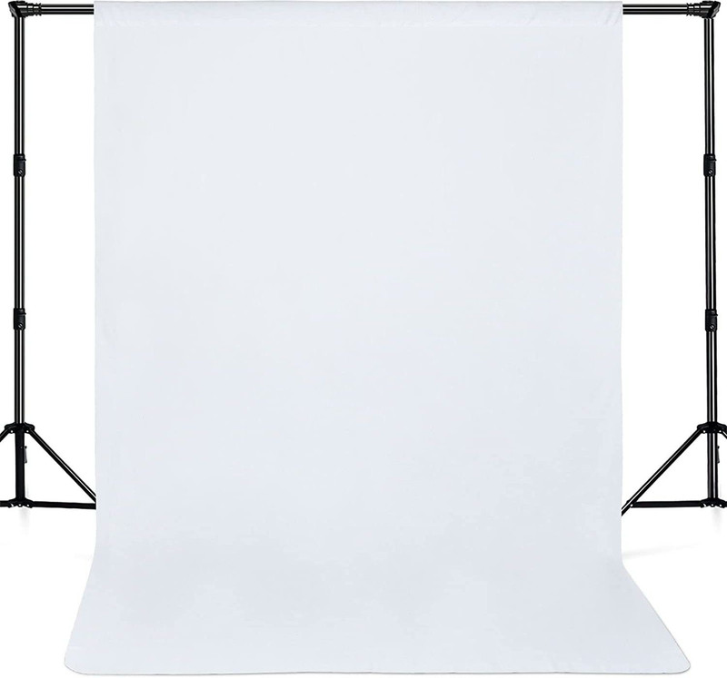 SIAMART 8FTX12FT White Photo Backdrop, Wrinkle-Resistant Photographic Studio Photo Backgrounds, Black Backdrop Solid Color Back Drop for Photo Video Studio ( Stand Not Included ) Reflector
