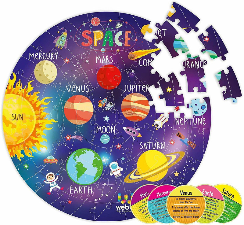M Kids Educational Amazing Solar Jigsaw Floor Puzzle.60(Multicolor)