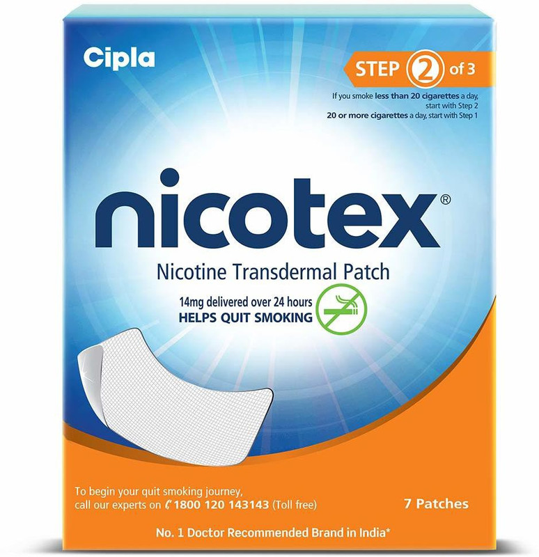 Cipla Nicotex Nicotine Transdermal Patch| 7 Patches (Step 1 - 21mg) Nicotine Patch(1)