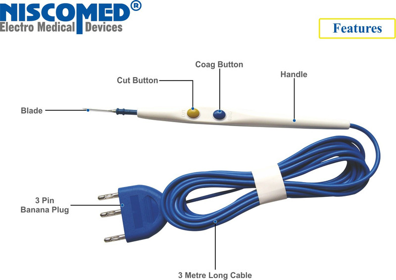 NISCOMED Surgical Cautery Thermal Pencil White & Blue Thermal Cautery