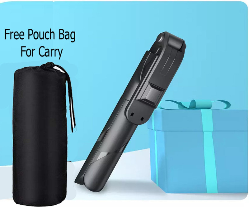 PULTO Hot Selling Selfie Stick Bluetooth Extendable with Wireless Remote and Tripod Stand With +Dustproof Bag PUT-XT012 Travel Tripod Stand Flexible Handheld Selfie Stick Holder Action Camera Stand With Mobile Clip Holder & BT Remote Best Use for Make Videos Compatible with Mobiles Video Stand in Gi